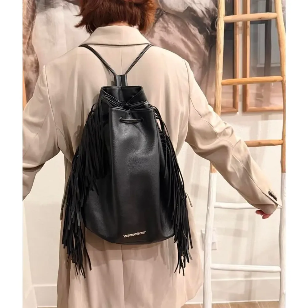Victorias secret black leather fringe - Picture 6 of 8